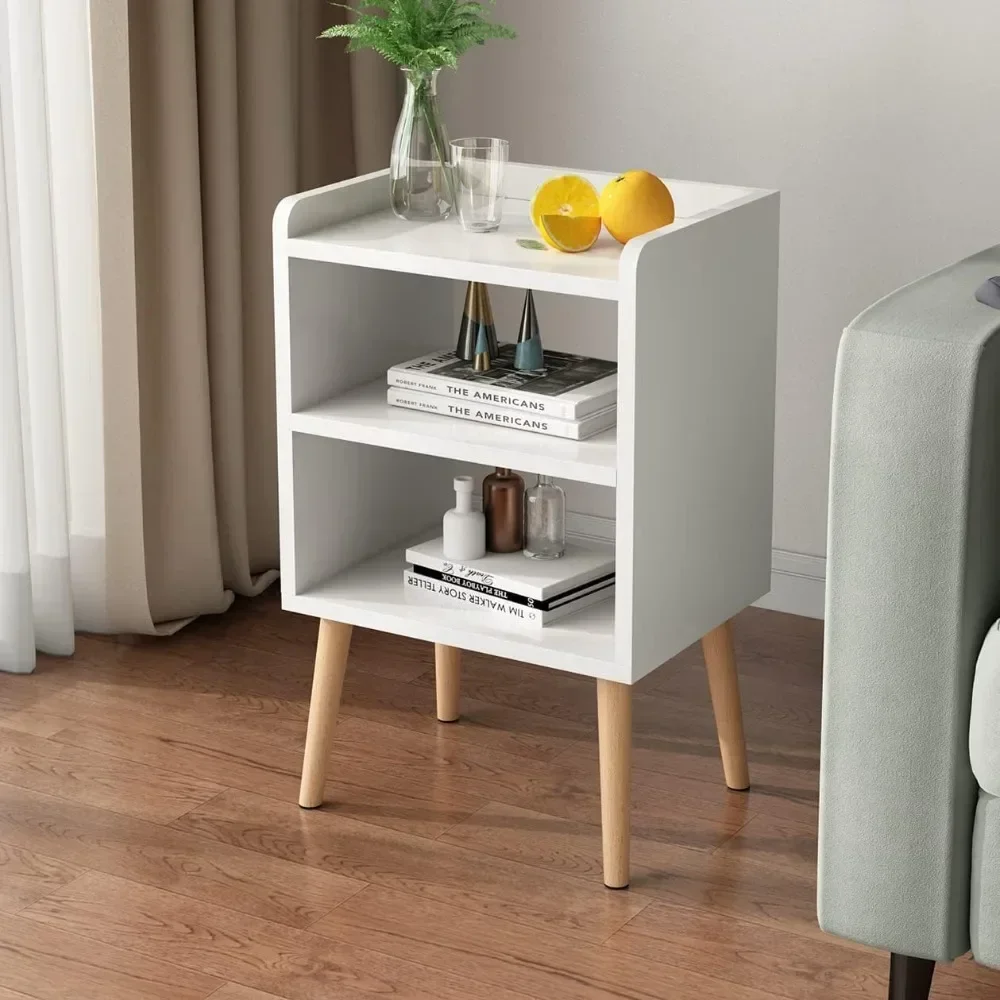 Nightstand,Mid-Century Modern Bedside Tables with Storage Shelf,Minimalist and Practical End Side Table,Fashion Bedroom Furnitur