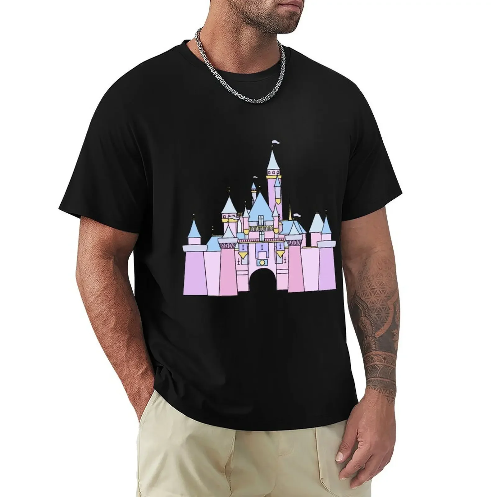 Pastel Princess Castle T-Shirt baggy shirts anime t shirts men t shirt