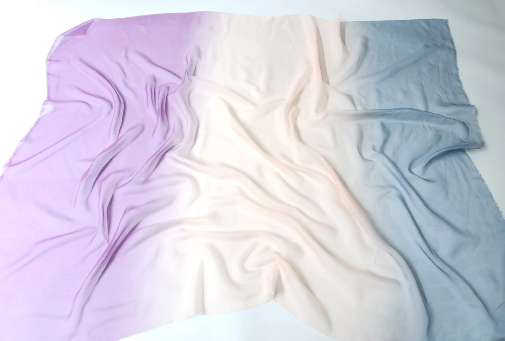 Ombre Chiffon 58'' breit nach Meter 30D Farbverlauf Chiffon transparenter Stoff Tanzschal Hochzeitsdekorationen transparent – Detail 38