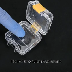 Caja de plástico para dentaduras postizas, caja de almacenamiento de dientes con película, Material Dental para laboratorio Dental, 10/20/50 piezas