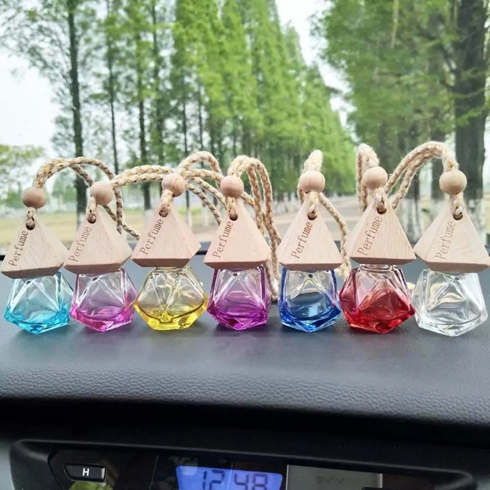 Mini Car Diffuser Bottle Hanging Ornament Refillable Car Air Freshener Bottle 8ml Scent Perfume Bottles