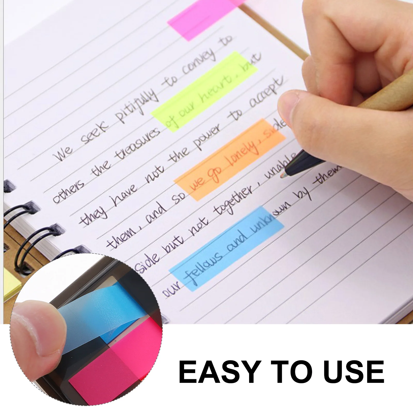 

Self-Adhesive Sticky Memo Pads 5 Boxes High-Quality Smooth Writing Index Tabs for Notebooks Files Books Planners