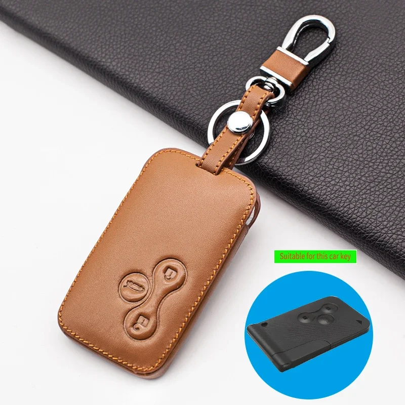 3 Button Smart Card Skin Protector Leather Car Key Cover Case For Renault Clio Logan Megane 2 3 Koleos Scenic Accessories