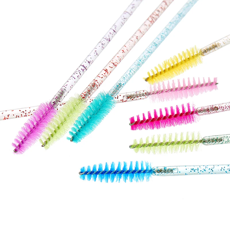 Brosse à cils en cristal jetable de bonne qualité, 50 pièces/paquet, maquillage, poignée en diamant, baguettes à Mascara, outil d'extension de cils