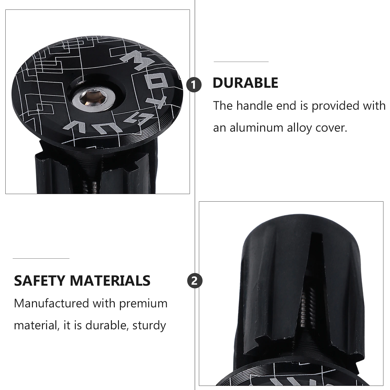 

Handlebar End Protectors Aluminum Alloy Bike Accessories Universal Black (blocking Cover) Plug