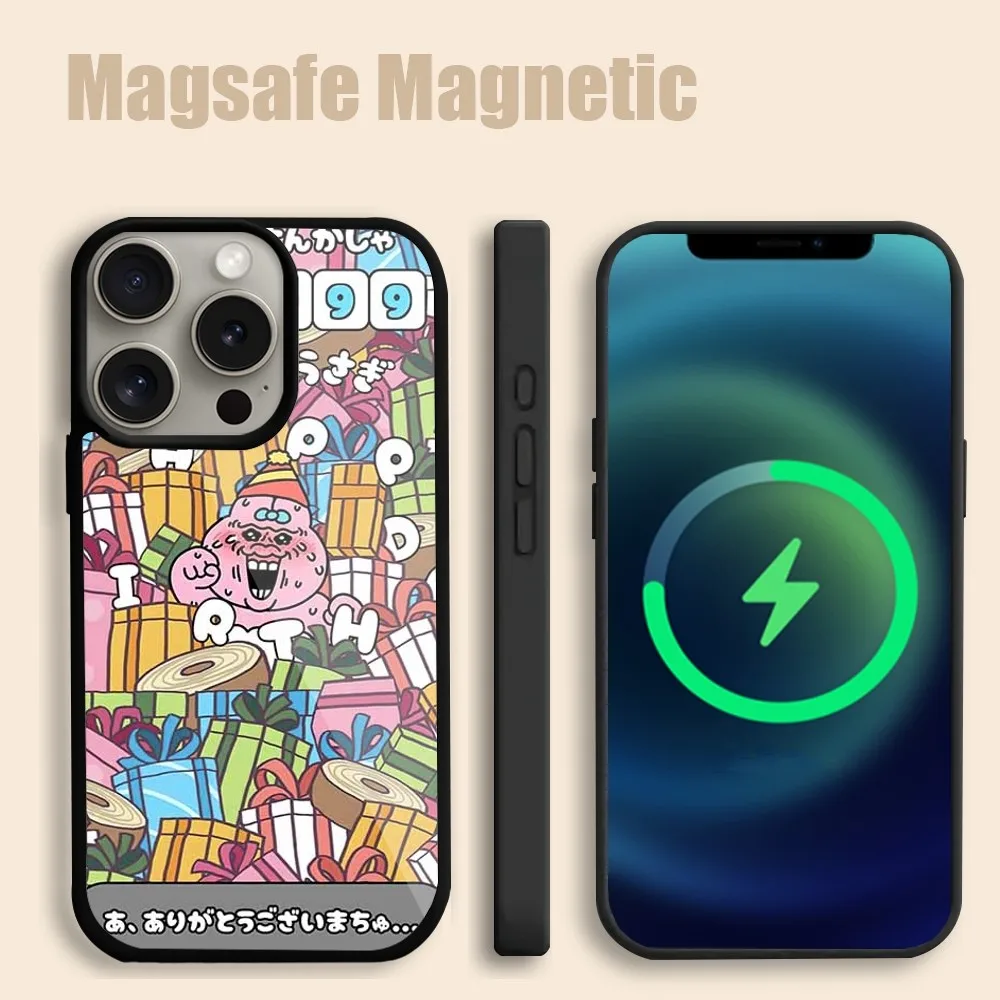 Kawaii O-Opanchu Usagi  Phone Case For iPhone 15 14 13 12 11 Pro Max Plus Magsafe Magnetic Wireless Charging Cover