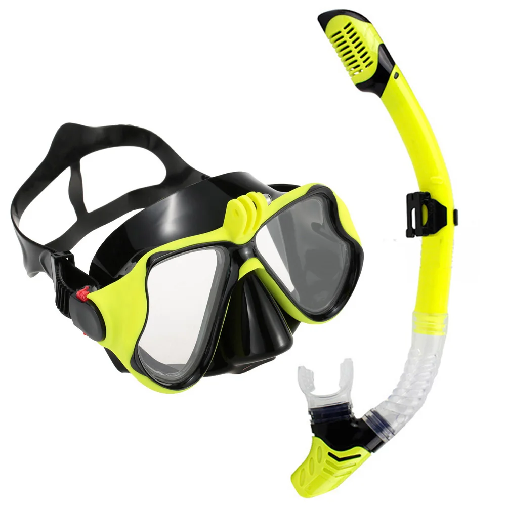 Deepgear Professional  Adult Swim Goggles Underwater Camera Dive Mask Snorkel  Set Scuba Sport Equipment Dry Breath Tube