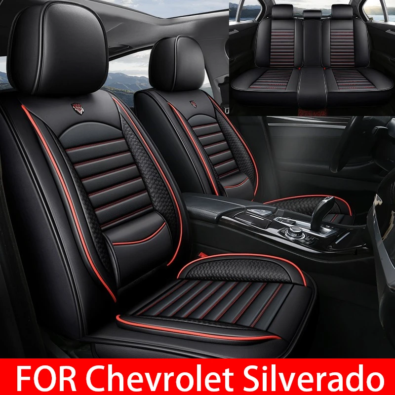 

Чехол на автомобильное сиденье для Chevrolet Silverado, четыре сезона, из искусственной кожи, мягкий и полный водонепроницаемый износостойкий чехол на сиденье