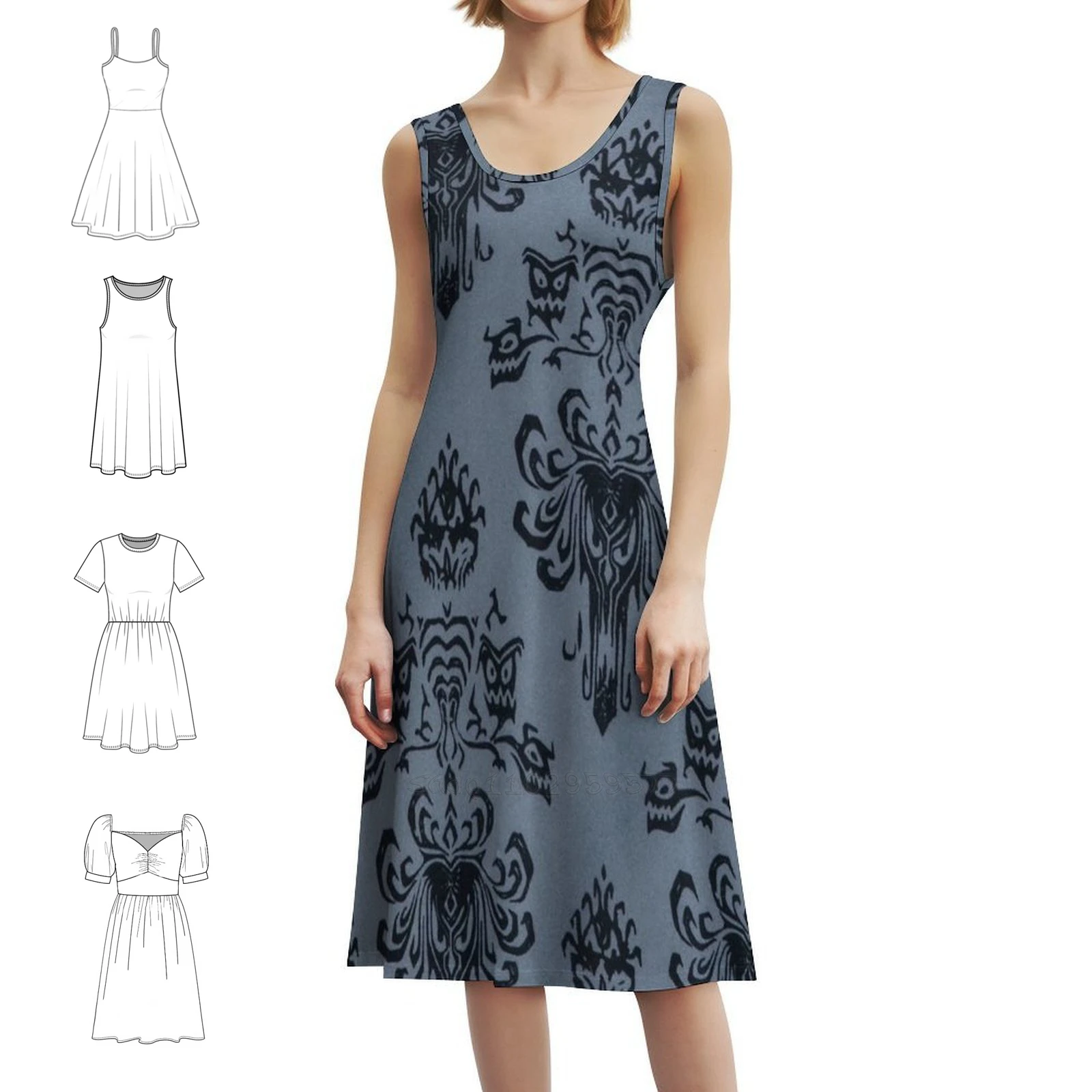 

Черное градиентное сексуальное платье для отпуска для женщин, мини-платье для пляжной вечеринки, дня рождения, особняк с привидениями, особняк с привидениями, 1, женская одежда