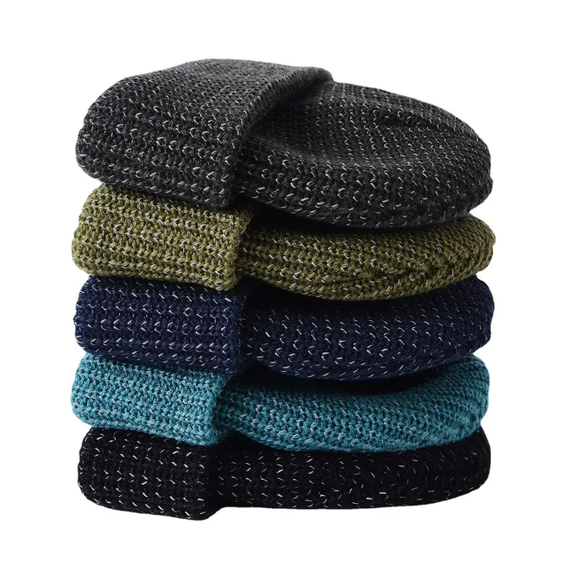 

Ночная светоотражающая шелковая вязаная шапка, зимняя спортивная шапка для бега на открытом воздухе, персонализированный предупреждающий дизайн кожи дыни для улучшенной видибилизации