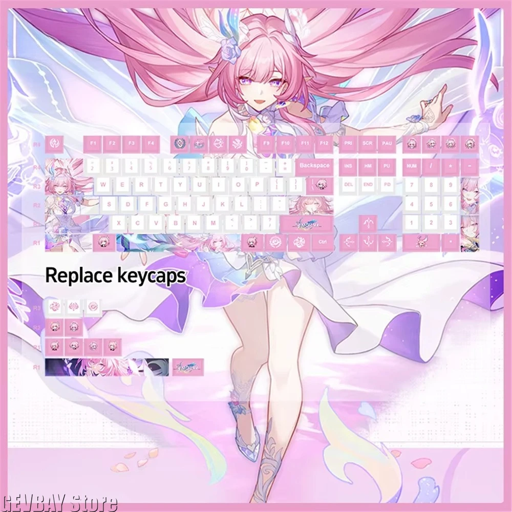 

HonkaiStar Rail Cyrene Derivative Products Keychain Mechanical Keyboard Keycaps Can Be Pressed To Release The Compression