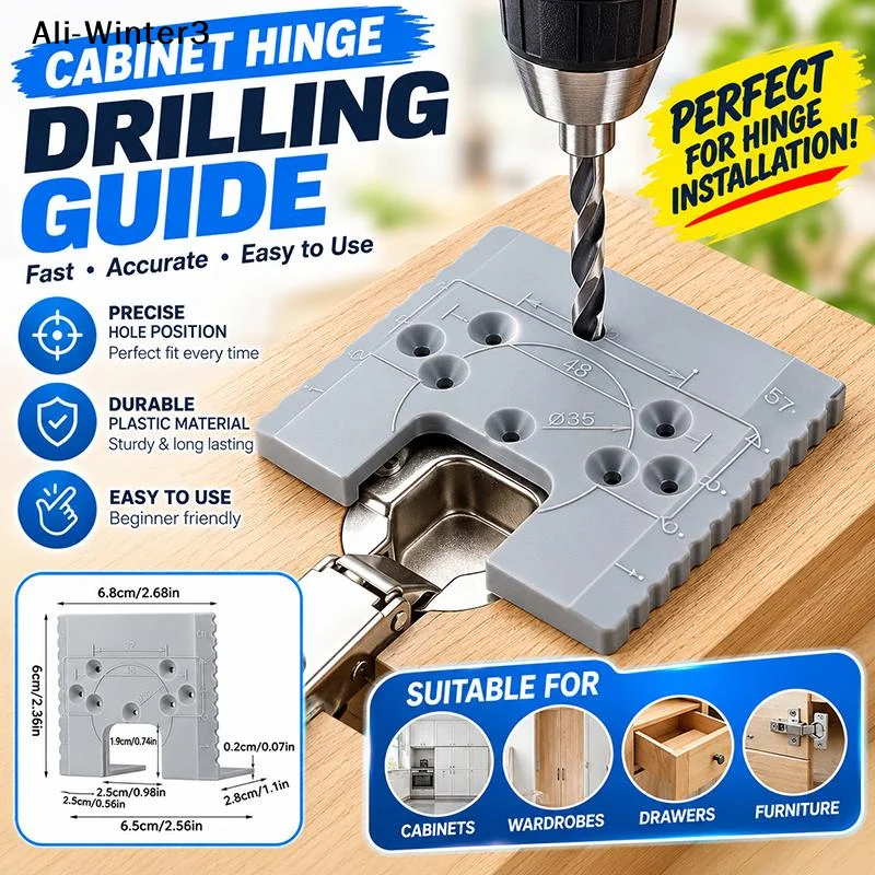 【Y】Cabinet Door Installation Plate Multi-functional Hinge Hole Positioner Accurate Alignmen Magnetic Jig Woodworking Hinges
