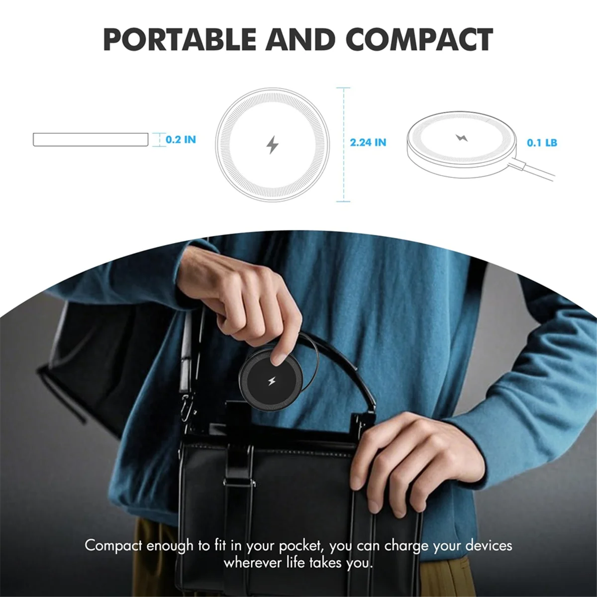 2025+ وسادة شاحن لاسلكية مغناطيسية، وسادة شحن سريعة 15 وات لـ 16 16e 15 14 13 12 Series- 4 3 2 Pro