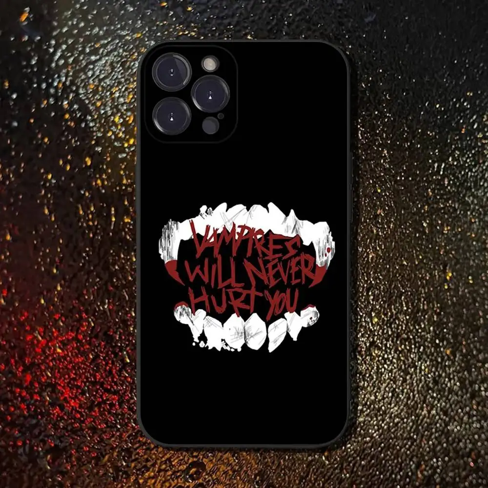 حافظة هاتف My C-Chemical Romance MCR لهاتف iPhone 16,15,14,13,12,11 Plus، Pro Max، XS، X، XR، SE، Mini، 8، 7، غطاء أسود من السيليكون الناعم