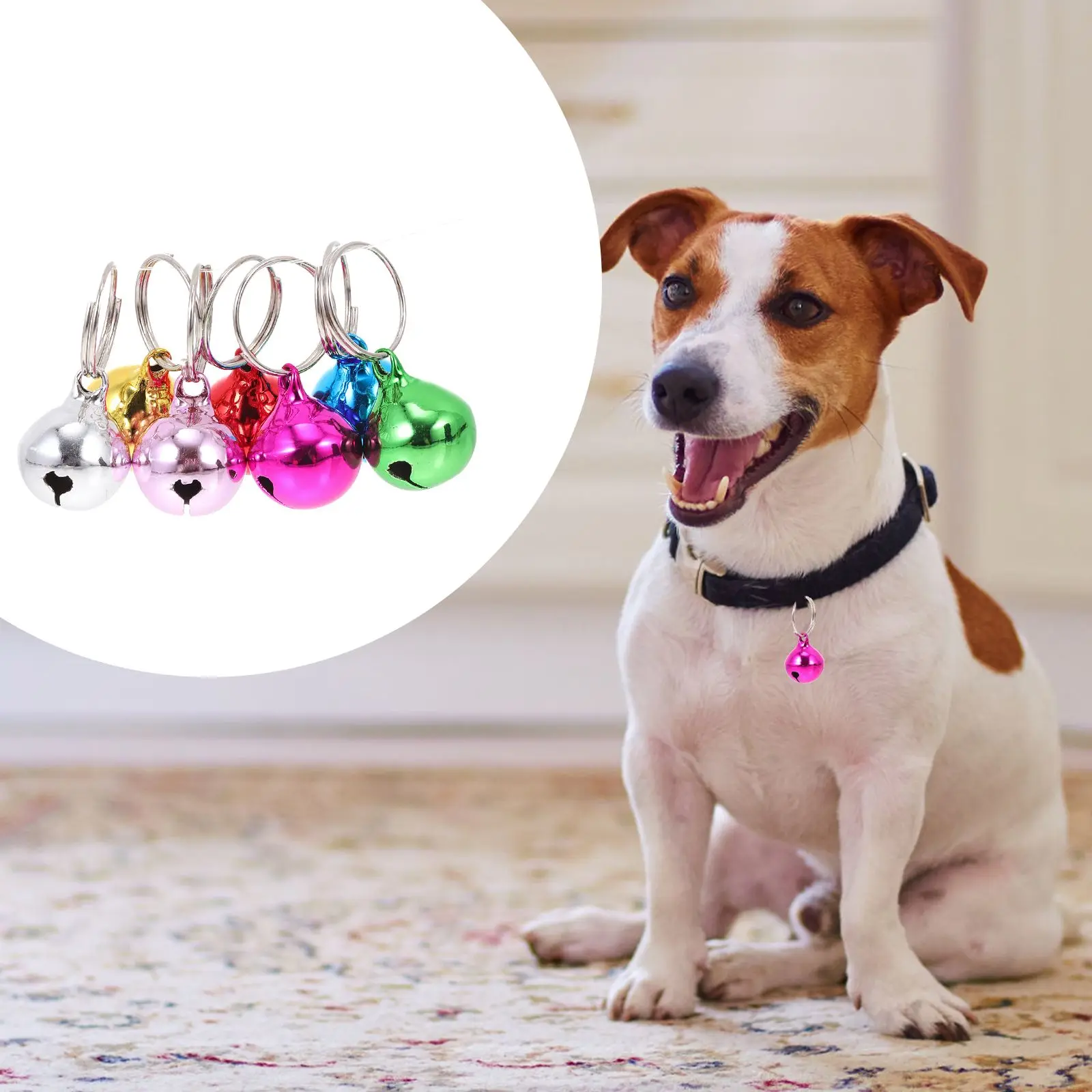 

24PCS Small Bells Candy Color Enamel Metal Pet Accessories Keychain Christmas Decor Hanging Ornaments Party Supplies Dog Cat