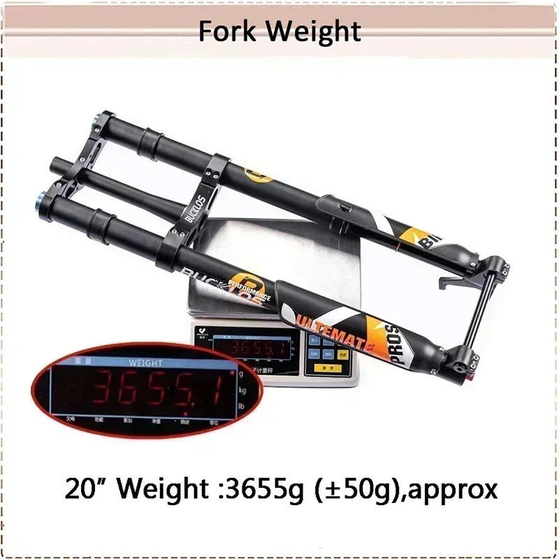 BUCKLOS شوكة الهواء المقلوب 20 بوصة 26 بوصة E-الدراجة الدهون شوكة الدراجة 15*150 مللي متر السفر 180 مللي متر من خلال المحور دراجة شوكة تعليق أجزاء الدراجة