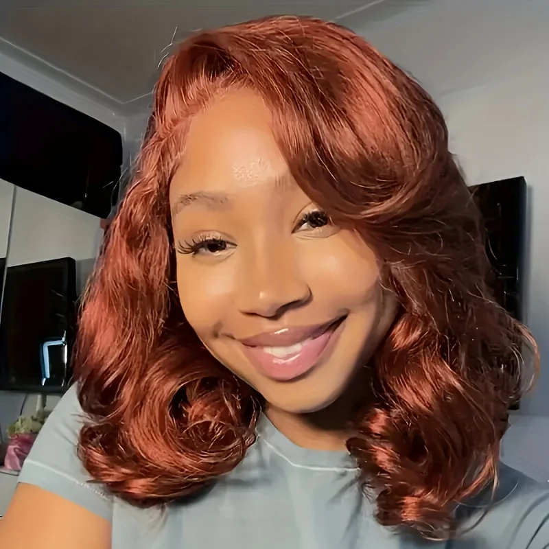 Bob 13x4 Wig rambut manusia depan renda sawo matang untuk rambut manusia wanita Peru sebelum dipetik Wig Frontal renda gelombang tubuh 30 inci