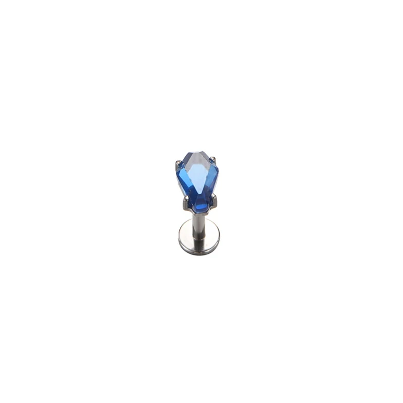 ASTM F136 Titanium Internally Threaded Zircon Labret Lip Tragus Cartilage Helix Earrings Body Piercing Jewelry