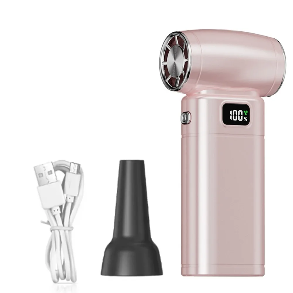 

130000RPM Mini Turbo Jet Fan LED Display 5 Speeds Adjustable Electric Air Duster with Light Rechargeable Turbo Violent Blower