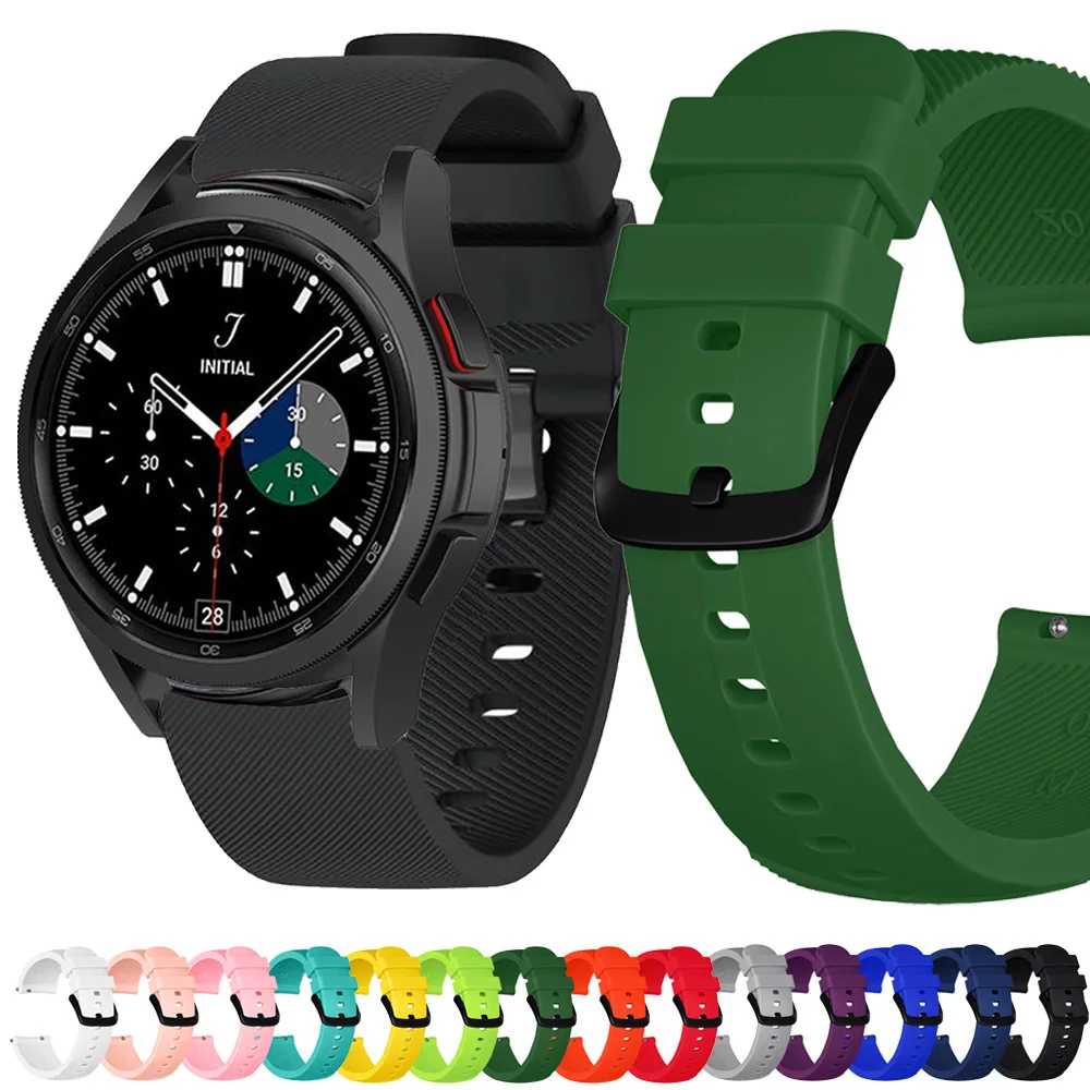 

For Samsung Galaxy watch 4 Classic 42mm 46mm Band 20mm Silicone Watchband Bracelet Watch Strap For Galaxy Watch 4 40mm 44mm