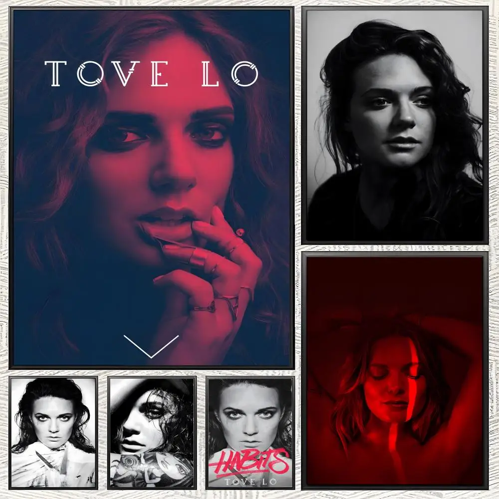 Pôster musical T-Tove Lo-o à prova d'água e autoadesivo em HD, ideal para decoração de casa e presentes