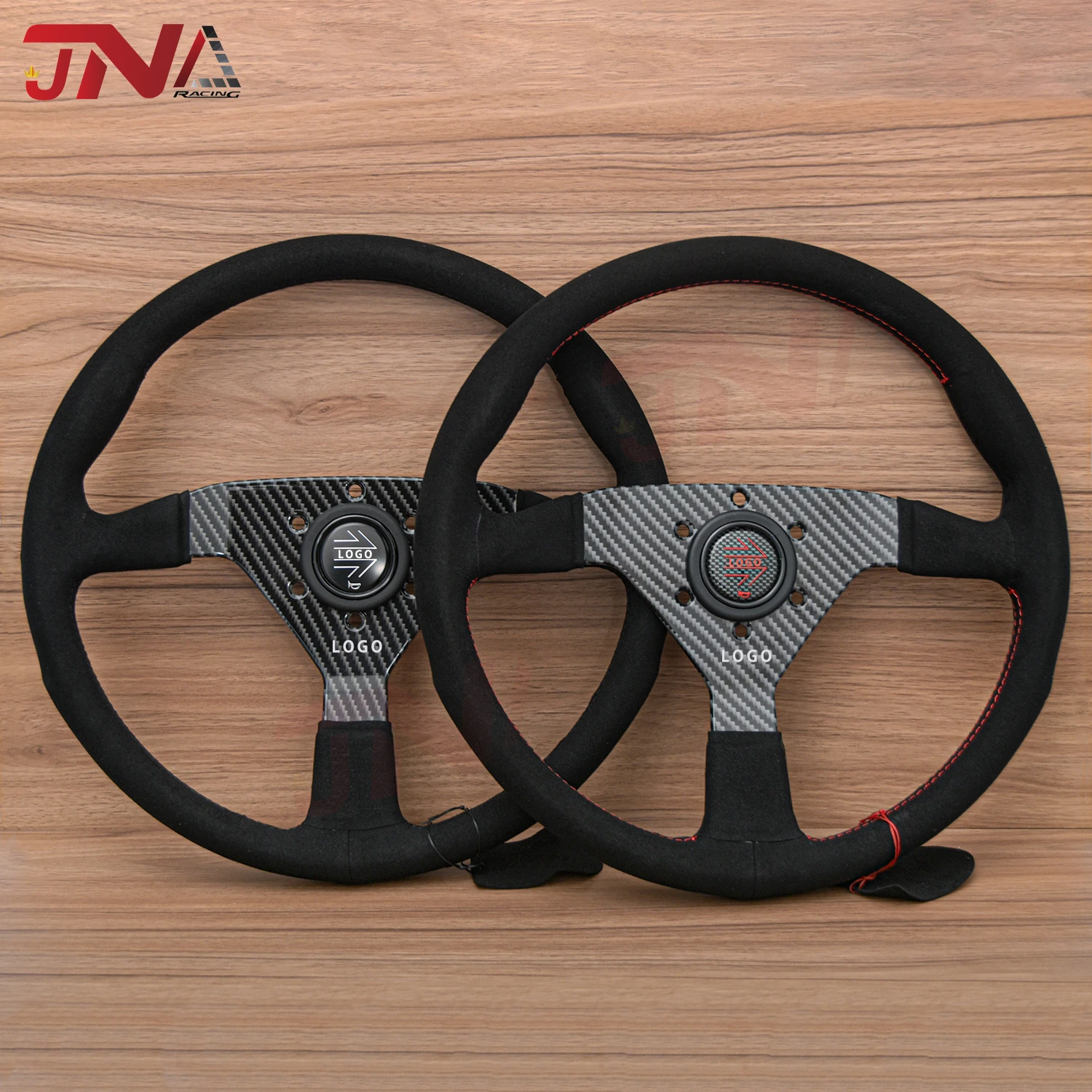 350MM MOMO Montecarlo Racing Sports Steering Wheel Carbon Grain JDM Suede Leather Steering Wheel with Aluminum Spoke