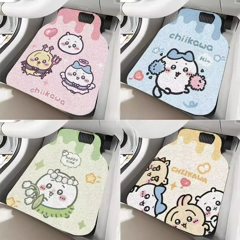 

Мягкий и удобный автомобильный коврик-петля с мультяшным дизайном Chiikawa, кавайный, нарезаемый, цельный, легко чистится, аксессуар для автомобиля, подарок