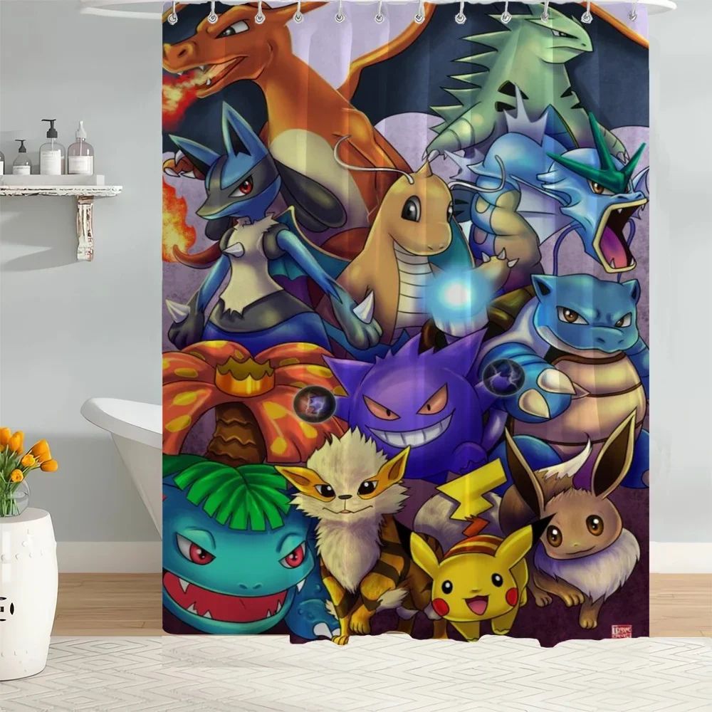 Bathroom Shower Curtain Home Tentacles Pokemon Curtains in the Bathroom Shower Curtain Sets Full Set Accessories Bath Waterproof