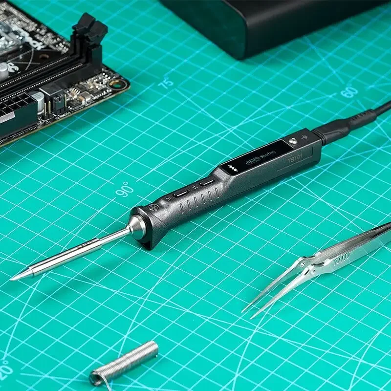 

TS101 Электрический паяльник Мощный цифровой дисплей Сварочная ручка с внутренним подогревом Регулируемая температура Ремонт Электронный