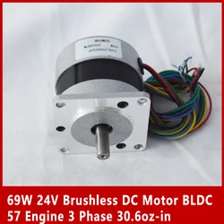 69W 24V Brushless DC Motor BLDC 57 Engine 3 Phase 30.6oz-in