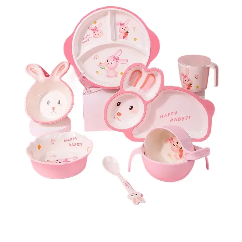 

Large Stock Children's Tableware Melamine Material 9-piece Set