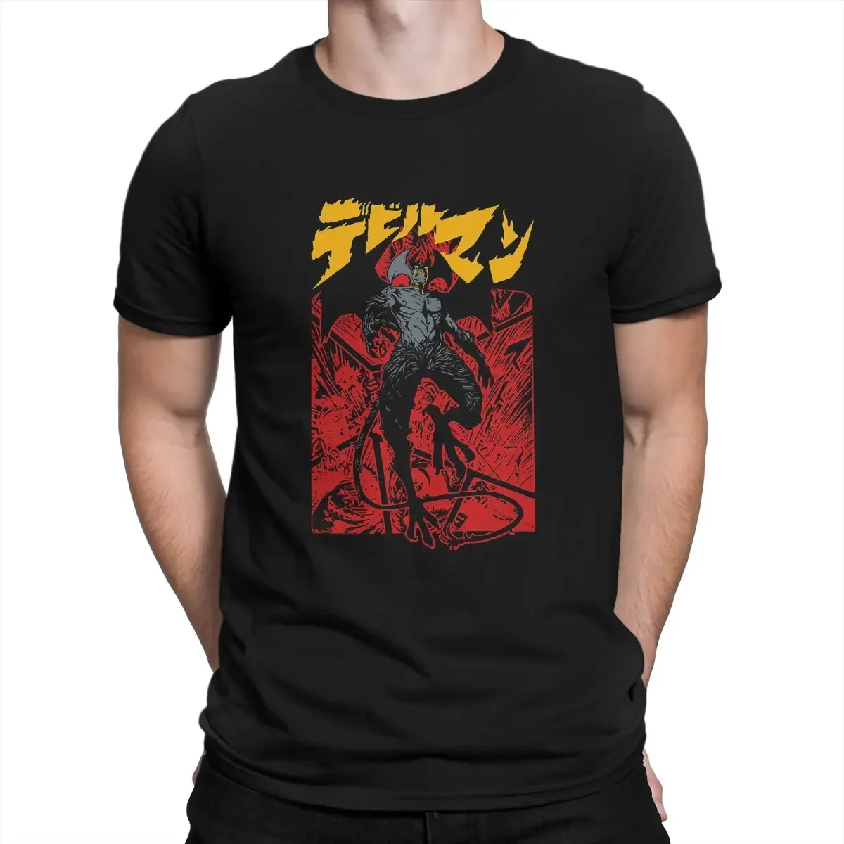 Devilman Crybaby-Camiseta creativa para hombre, ropa de regalo distintiva, cuello de animación de manga japonesa, Camiseta básica