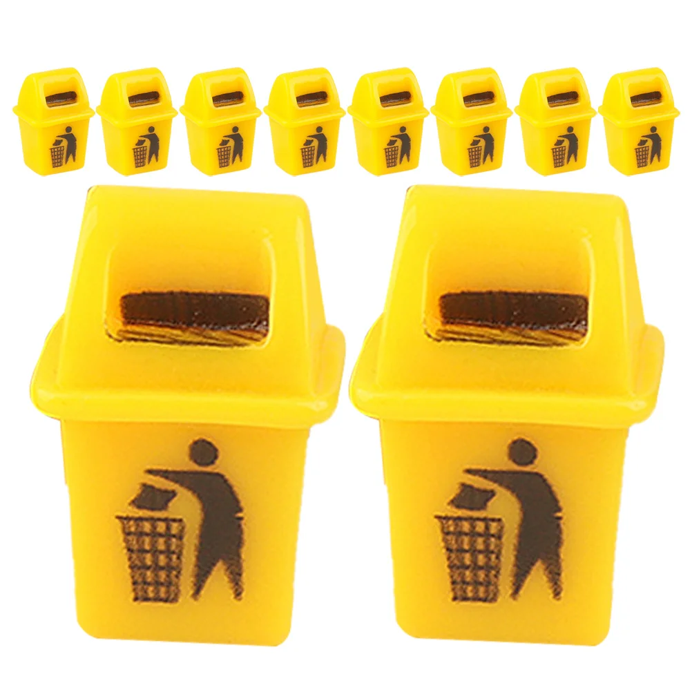 15Pcs Mini Trash Can Wear Resistant Miniature Waste Bin for Mini House Layout Miniature House Accessories Dollhouse Miniatures