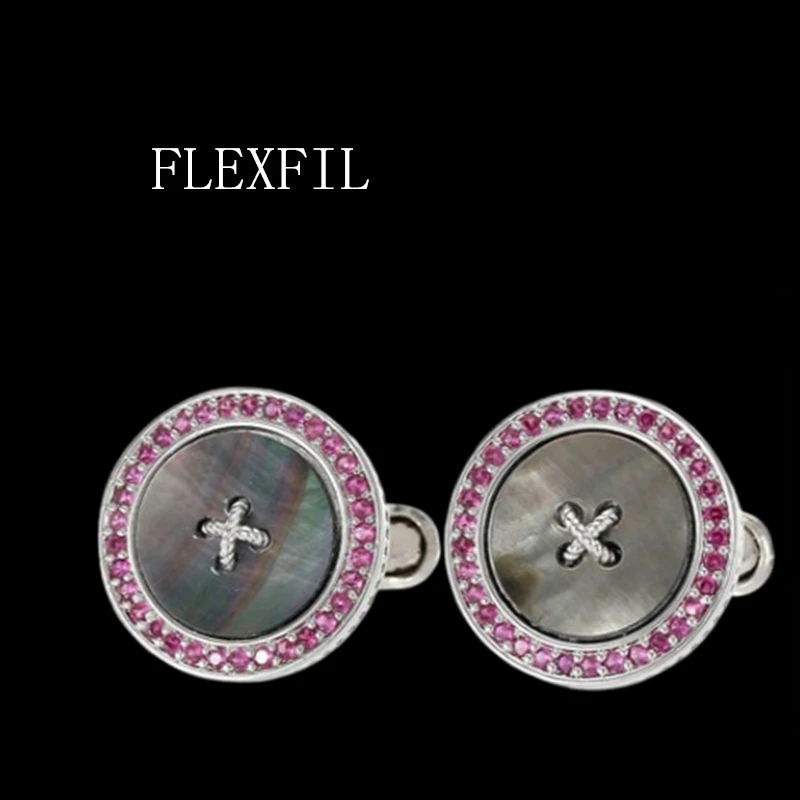 

FLEXFIL Luxury shirt cufflinks for men's Brand cuff buttons cuff links gemelos High Quality metal wedding abotoaduras Jewelry