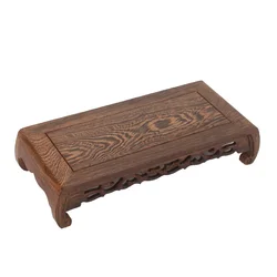 1pcs Natural Wooden Retro Base Shelf Fish Tank Flower Vase Bonsai Stand Artical Decor Pedestal Square Crafts Teapot Base Redwood