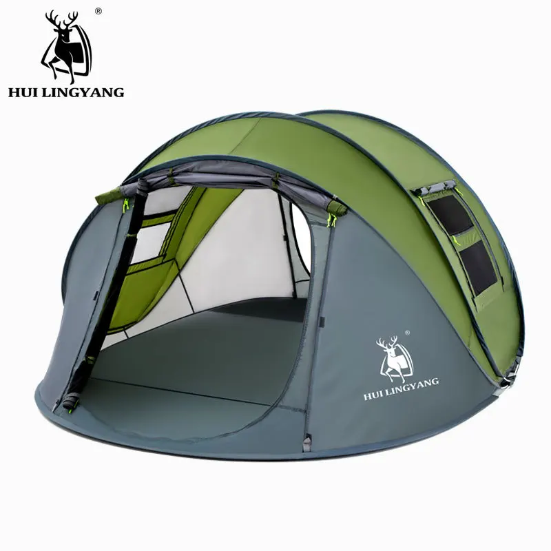 

HUI LINGYANG Throw Pop Up Tent 4-6 Person Outdoor Automatic Tents Double Layers Large Family Tent Waterproof Camping Hiking Tent