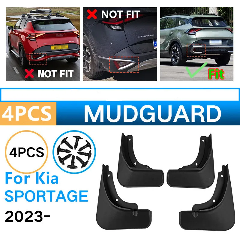 

For Kia Sportage NQ5 Mudguards 2022 2023 Car Accessories Protector Front Rear Mud Flap Scuff Plate Fender Guard Splash Styling