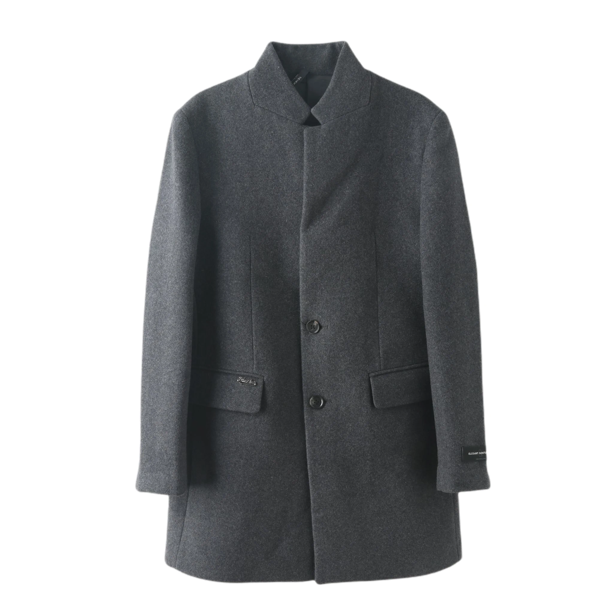 

Новое зимнее мужское шерстяное пальто свободного покроя с воротником-стойкой Sli, теплое деловое повседневное пальто Faion Ci Youth с одной пуговицей, чистый цвет