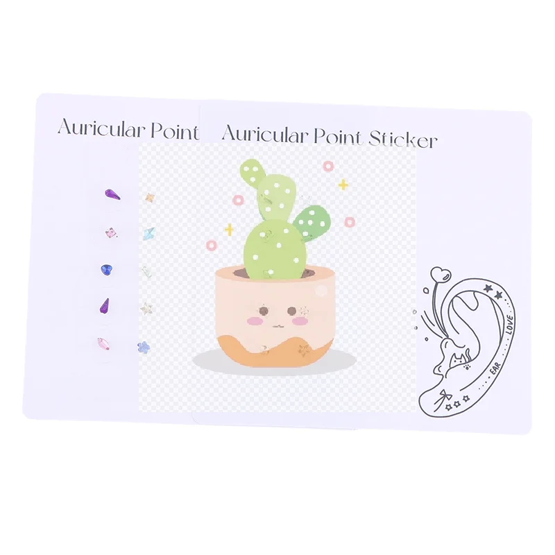 10 قطعة حجر الراين الموضة الغريبة الملونة الماس الأذن نقطة ملصقات الأذن ضغط عصا الوخز بالإبر الأذن الأذن ملصق تدليك