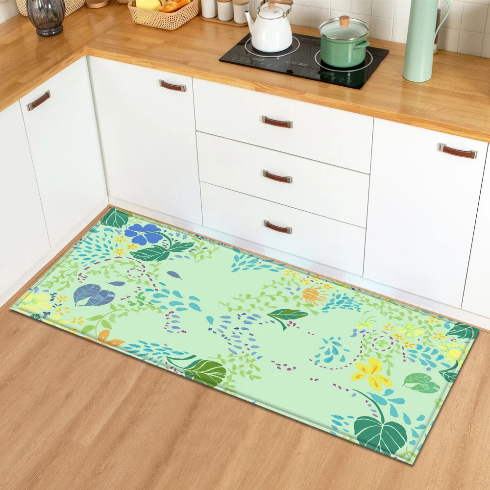 3D Print Peony Flower Pattern Living Room Rugs Home Decor Kitchen Floor Mat Entrance Carpet Door Mat Non-slip Bathroom Mat Tapis