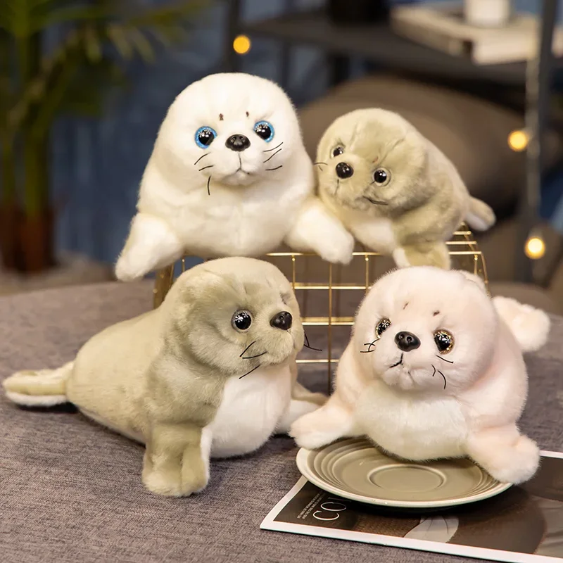 

New Delicate Cute Lifelike Baby Seal Plush Toys Soft Fluffy Cuddly Seal Pendant Toys Kawaii Desktop Pets Loely Gift To Friends