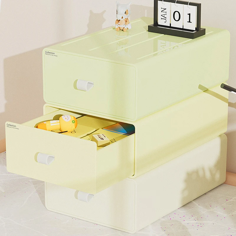 NEW Desktop Stackable Storage Box Free Combination Plastic Stationery Cosmetic Storage Drawer Home Office Sundries Organizer