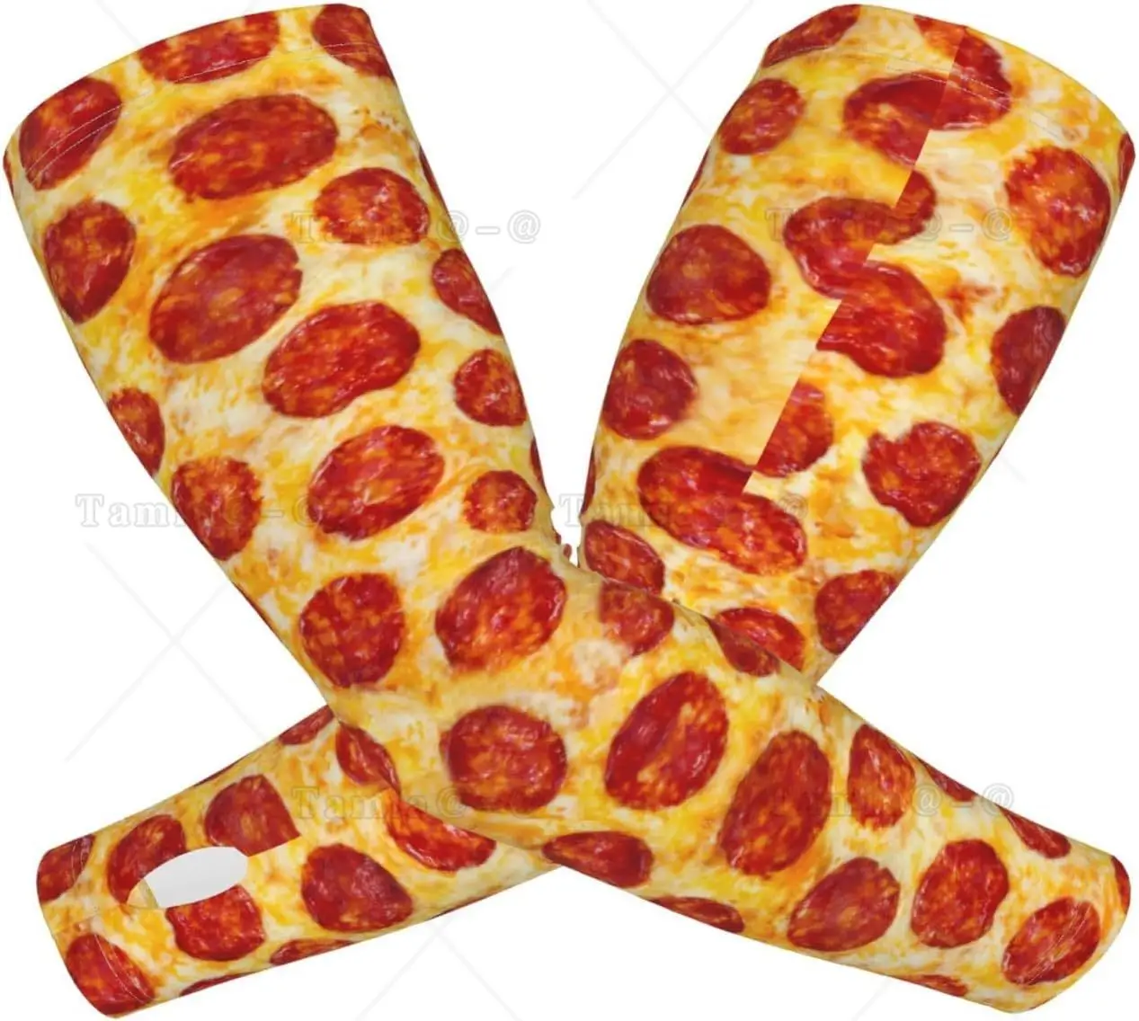 Pepperoni Pizza Cooling Arm Sleeves Cover Summer Sun Protection Arm Sleeves for Men Women Baseball Cycling Golf Running