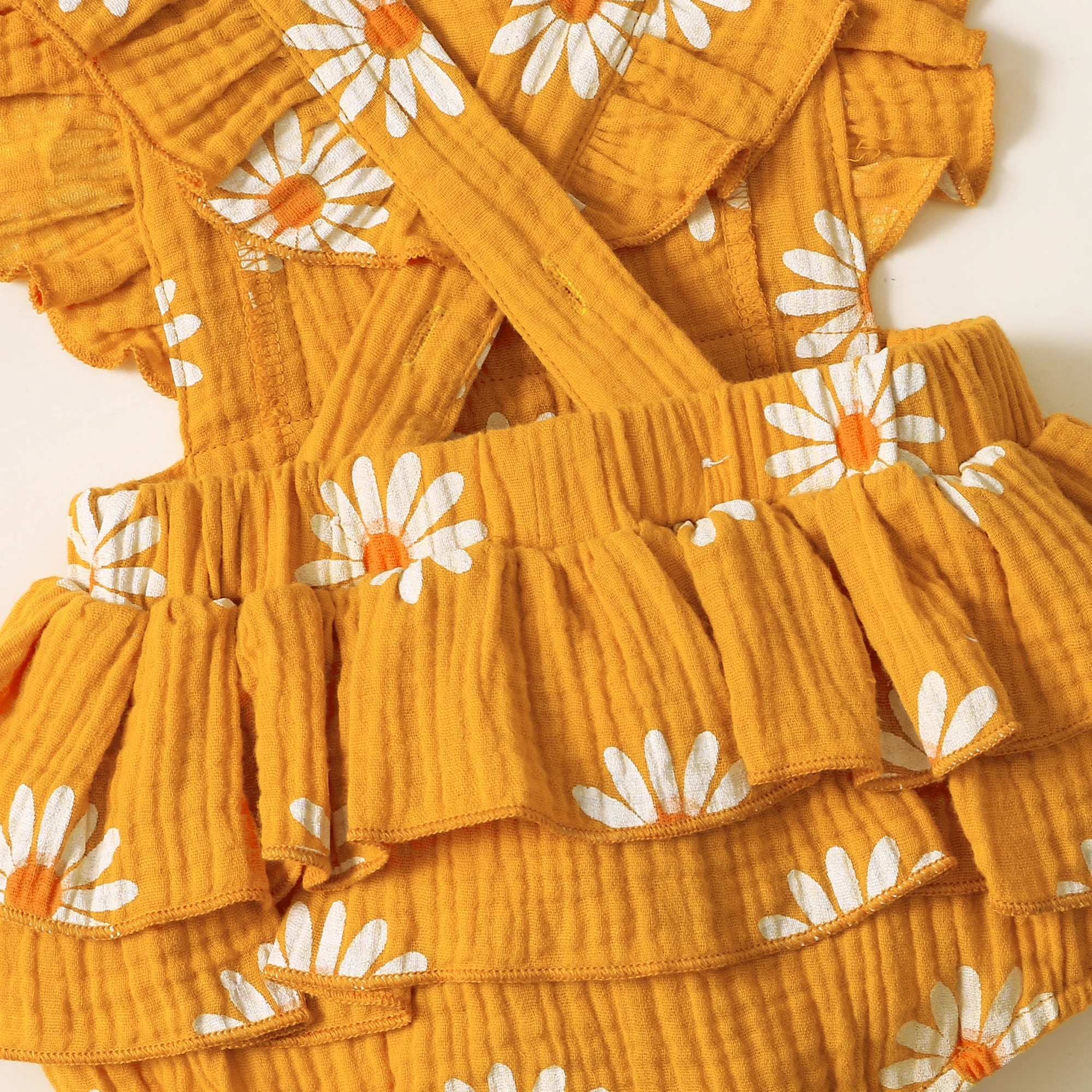 Sommer Neugeborenen 0-18Month Baby Mädchen Strampler Sonnenblumen Druck Ärmellose Nette Kinder Onepiece Overall – Detail 18