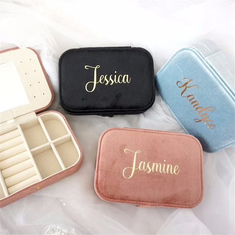 

Velvet Custom Travel Jewelry Case, Christmas & Holiday Gift, Personalized Bridesmaid Proposal, Birthday, Wedding