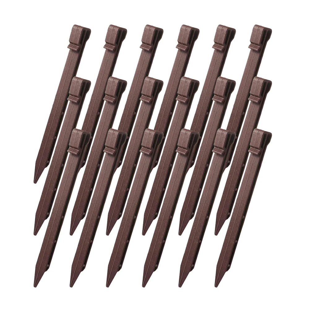 

20pcs Tent Stakes Heavy Duty Ground Pegs Dark Brown Plastic Camping Snow Beach Land Nails Outdoor Accessories