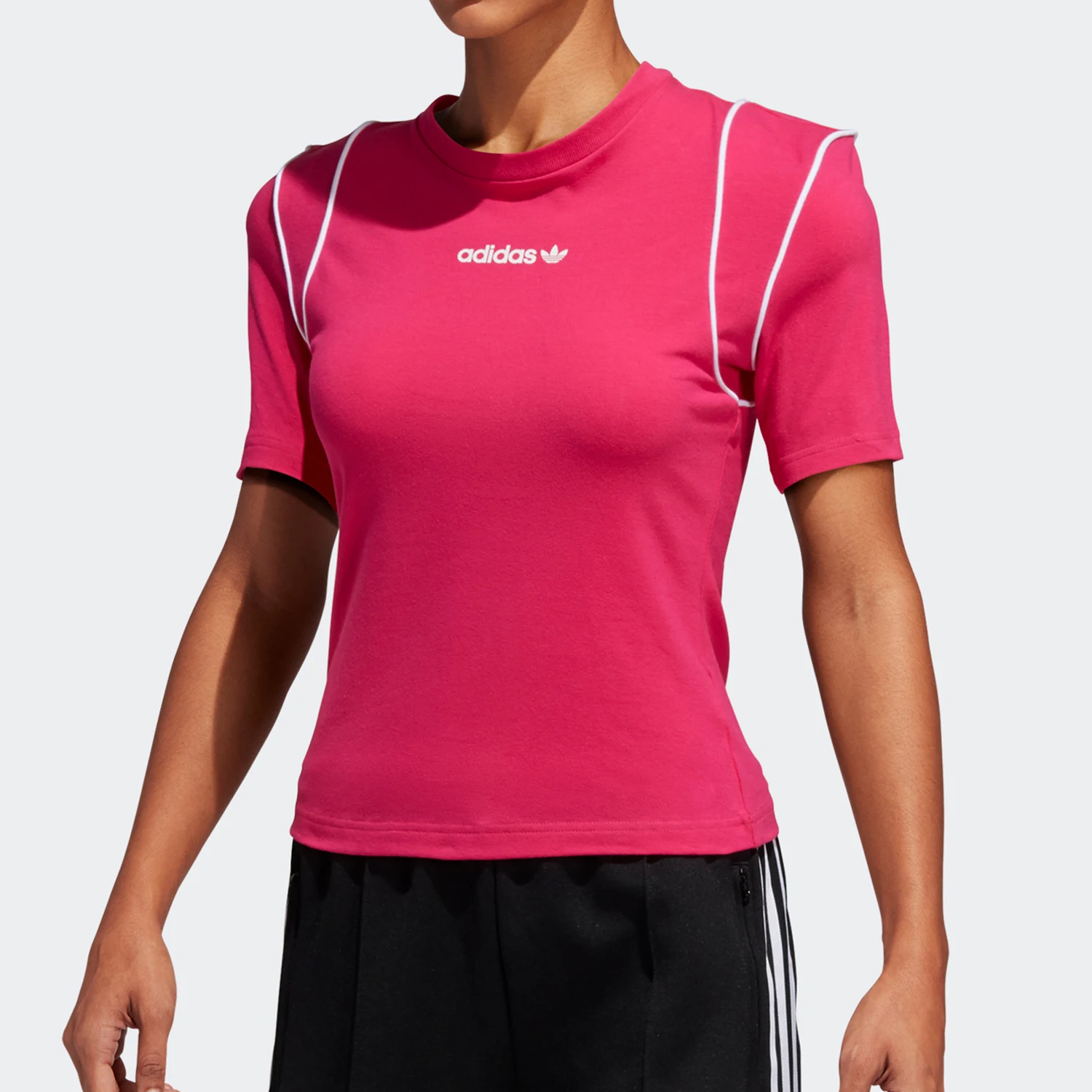 

Оригинальная женская спортивная модная эластичная футболка с короткими рукавами Adidas Trefoil GC8768
