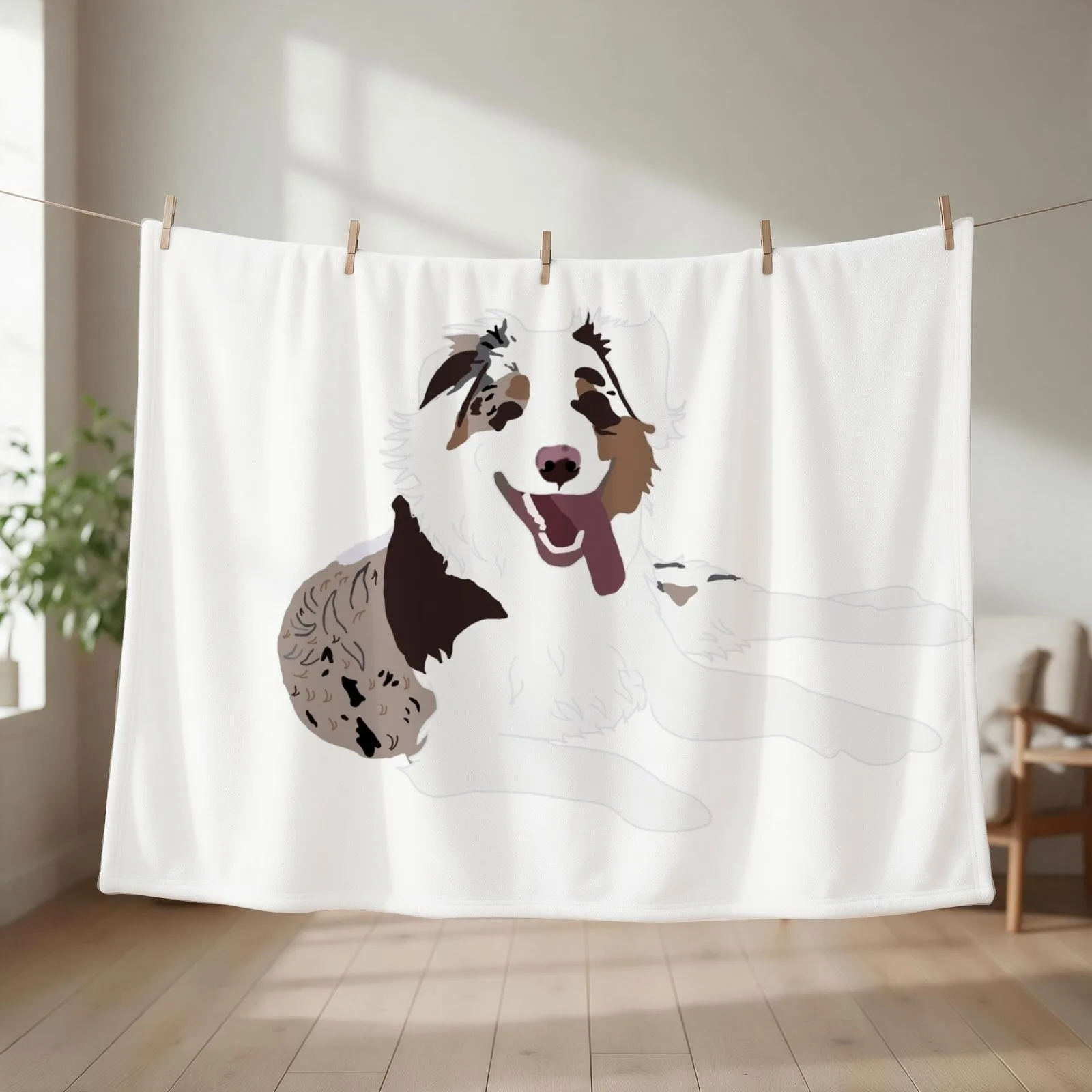 Red Merle Austrailian Shepherd Throw Blanket