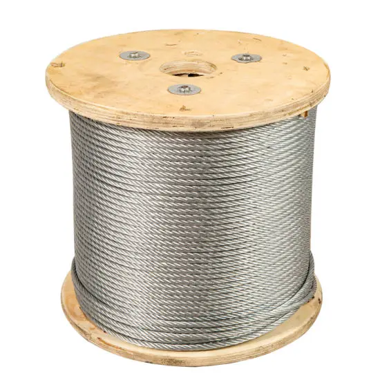 

Factory Price 1/2 Inch Galvanized And Ungalvanized Stainless Steel Wire Rope 6X19 +Iwrc Custom Cutting Service Available