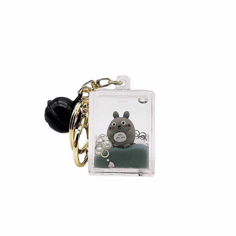 Creative Oil Cat Drift Bottle Keychain Animal Creative Liquid Pendant Couple Bags Fashion Accessories